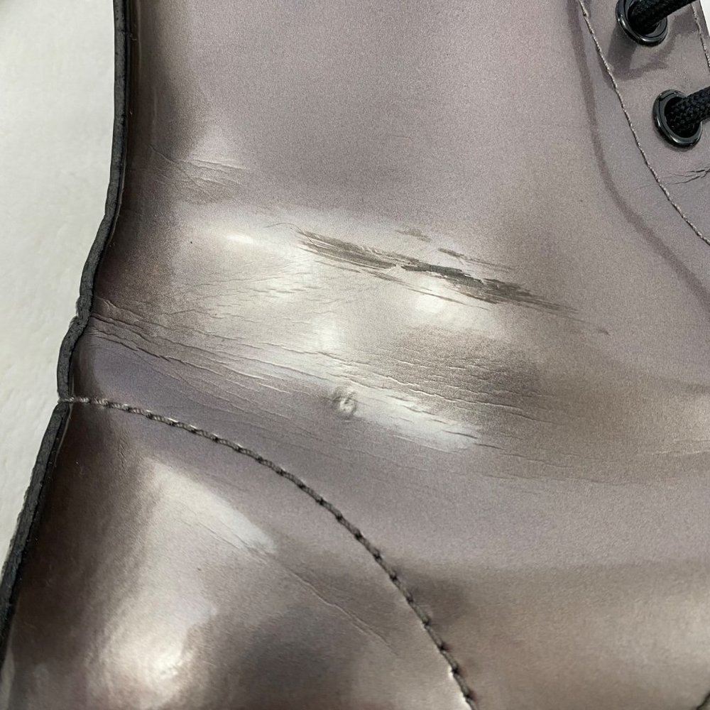 🩶Dr. Martens Doc Martens 1460 Pascal Metallic Pewter Leather Boots Womens 10🩶 - Picture 9 of 12